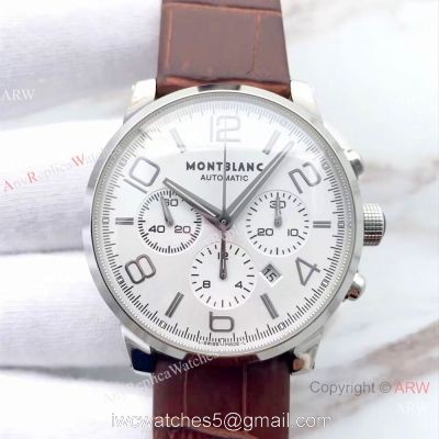 Mont Blanc Clone TimeWalker Chronograph Brown Leather Strap Watch Grade AAA