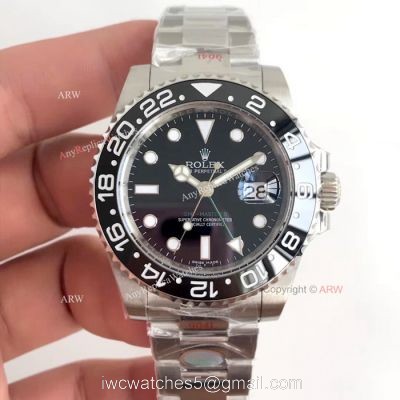 Swiss 3186 Rolex GMT-Master II Noob Factory v7 Watches  904L Steel Black Dial