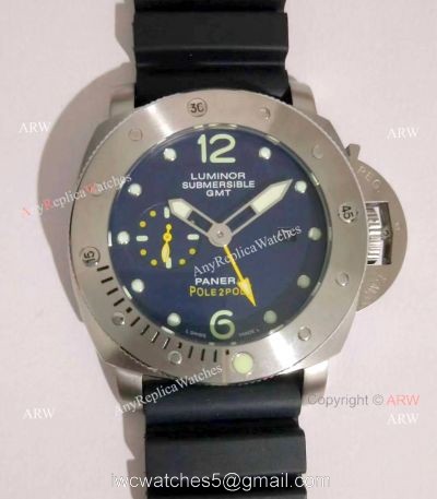 AAA Copy Panerai Luminor Submersible GMT PAM 719 Black Rubber Watch
