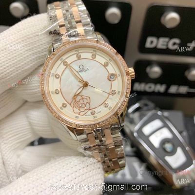 Omega Water Resistant Two Tone Rose Gold watches 33mm Ladies
