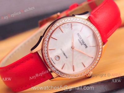 Copy Patek Philippe Geneve Rose Gold Womens Watch Automatic movement