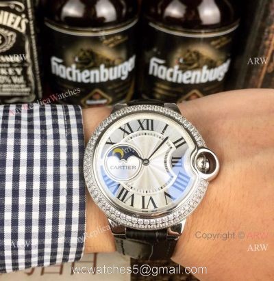 AAA Quality Cartier Ballon Bleu de Moon phase Diamond Copy watch