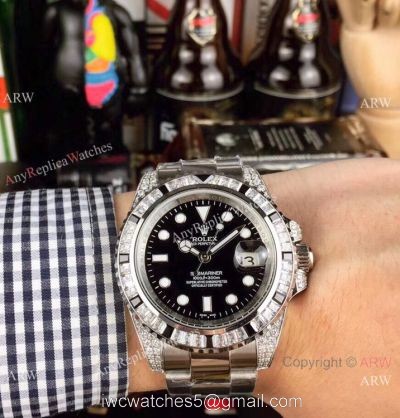 New Copy Rolex Submariner Rainbow Stainless Steel 40mm Watch