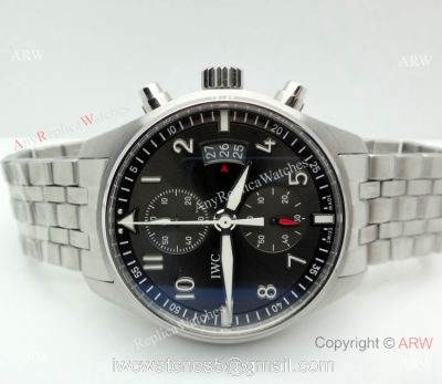 Replica Swiss IWC Pilot 7750 Stainless Steel Gray Dial Watch 43MM