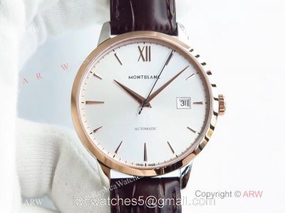 Montblanc AAA Watches  Heritage Spirit 2824 Rose Gold Silver Dial Watch