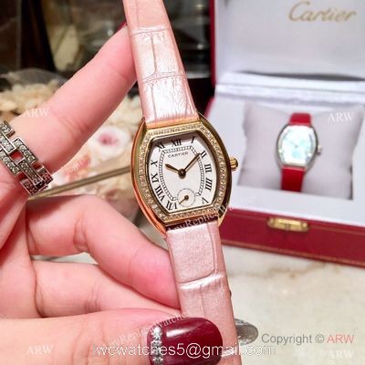 New Style Cartier Ladies Watch  Gold Case White MOP Dial