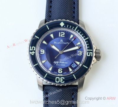 Swiss Copy Blancpain Fifty Fathoms Automatique Watch New Titanium Case Blue Dial