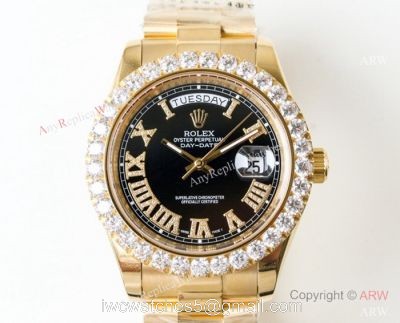 N9 Rolex ETA 2836 Day-Date II Replica Watch Yellow Gold President Band
