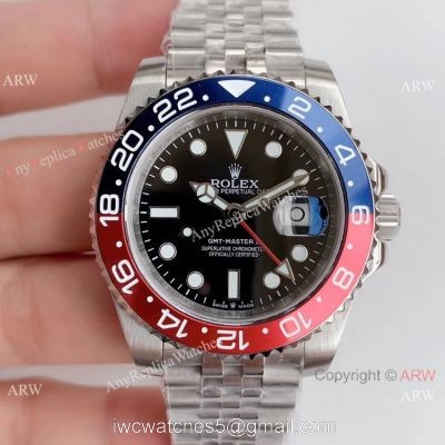 Noob Factory V3 Rolex GMT Master II Pepsi Replica Watch SS Jubilee Band
