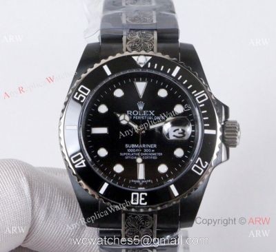 Rolex Submariner Black Ceramic Replica Wristwatch Tattoo Case