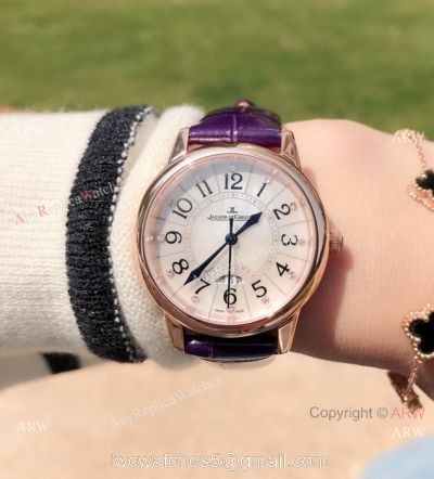 New Copy Jaeger-LeCoultre Rendez Vous 33mm Watch Rose Gold Purple Band