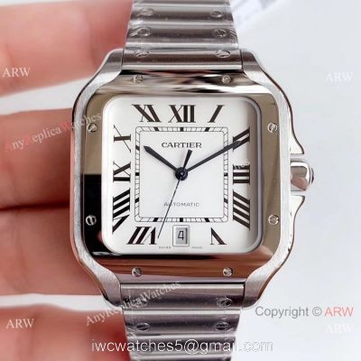 Grade A Replica Cartier Santos Stainless Steel Watch 9015 Automatic Movement