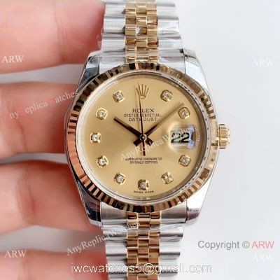 Rolex ?R Factory Datejust Two-Tone Diamond Swiss Replica Watch V2 Version