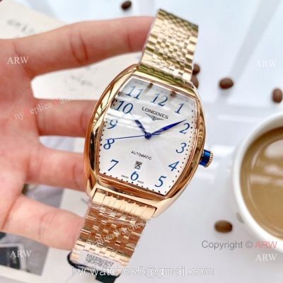 High Quality Longines Quartz Replica Watches Rose Gold Arabic Markers