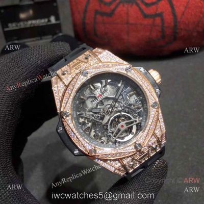 Copy Hublot Big Bang Special Edition Iced Out Full Diamond Watch Rose Gold Case