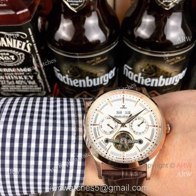 Jaeger-LeCoultre Master Grande Tradition Tourbillon Rose Gold White Watch  2019 Copy