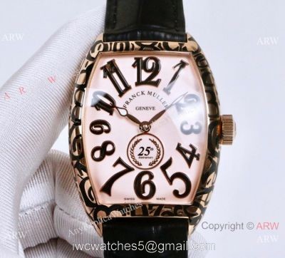 Copy Franck Muller Cintree Curvex 25th Anniversary Special Edition Watch Rose Gold