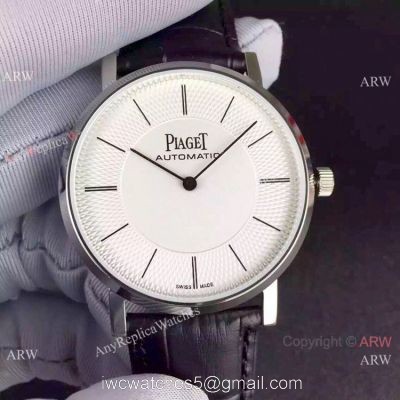 1 1 Best Replica Piaget Altiplano White Dial Black Leather Strap Watch Swiss 9015