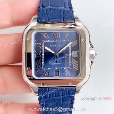 Hbbv6 Replica Cartier Santos Swiss 9015 Gradient Blue Dial Watch
