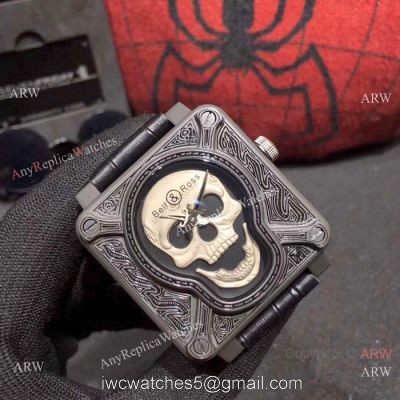 New Replica Bell  Ross BR01 Burning Skull Tattoo Watch Quartz Movement