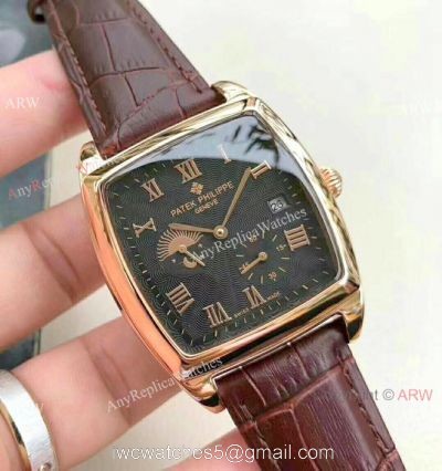 Fake Patek Philippe grand complications 40mm Watch Rose Gold Black Face