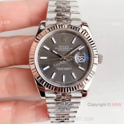 Rolex Datejust Stainless Steel Rhodium Dial Eta2824 Watch Super Clone / Rolex AR Factory
