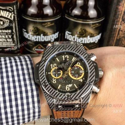 Fake Hublot Geneve Big Bang Unico King Chronograph Watches Silver Case 45mm