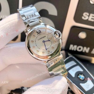 Cartier Watch Replica Ballon Bleu 28mm  Stainless Steel White MOP Face