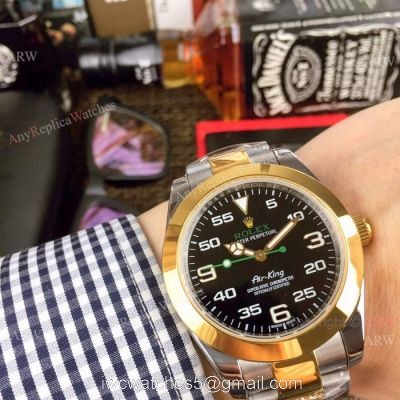 Rolex Air King Replica Men Watch  Two Tone Black Dial