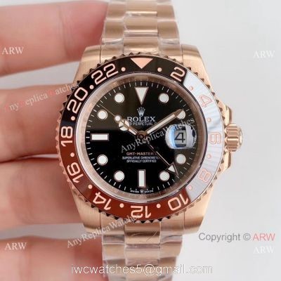 Noob Factory Replica Watches  Rolex GMT-Master II Rose Gold watch