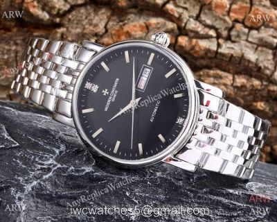 Copy Vacheron Constantin Geneve automatic Watch Stainless Steel Black Face