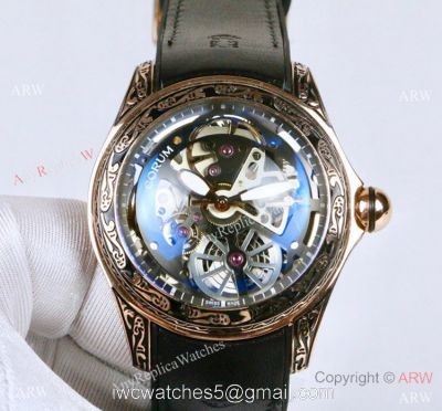 Corum Bubble Squelette &8216;Tattoo Rose Gold Watch Replica Corum Watches