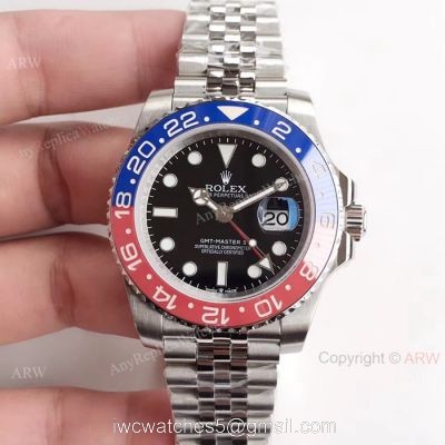 Rolex GMT Master II Pepsi Replica Watch DJ factory 904L Swiss 2836