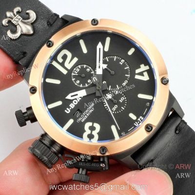 U Boat Classico U-72 Replica Watches  Rose Gold Bezel Black Dial