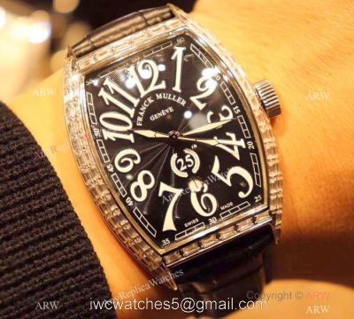 Franck Muller Cintree Curvex Special Edition Replica Watches Diamond Bezel
