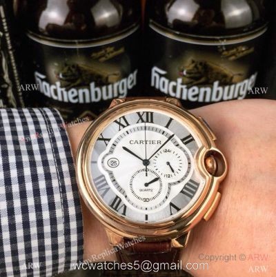 Copy Cartier Ballon Bleu Chronograph Rose Gold Watch Low Price