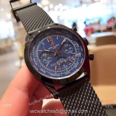 New Copy Breitling Transocean Blue Dial Watches Black Rubber Band