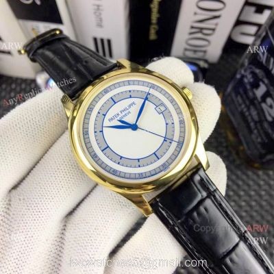AAA Replica Patek Philippe Calatrava Watches  Gold Case White Dial