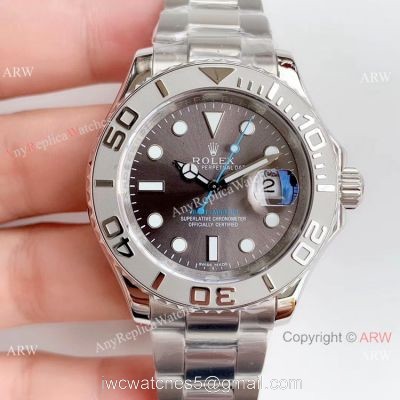 Copy Noob Rolex Watches Rolex Yacht-master ETA 2836 SS Rhodium Grey Dial