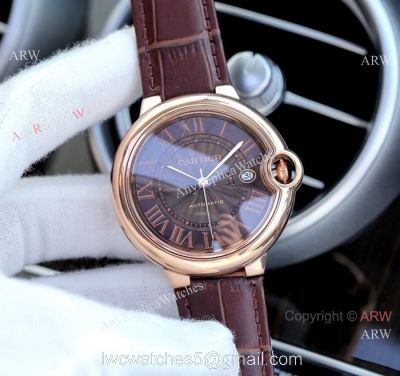 Fake Cartier Ballon Bleu Brown Dial 41mm Watches  Swiss Quality