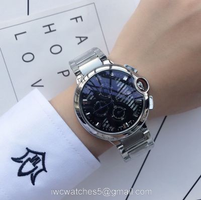 Faux Cartier Ballon Bleu Black Dial Watch For Men