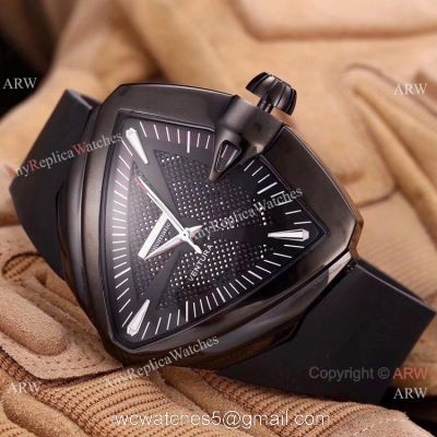 Copy Hamilton Ventura XXL Auto Elvis Anniversary Blacksteel Watch 45mm