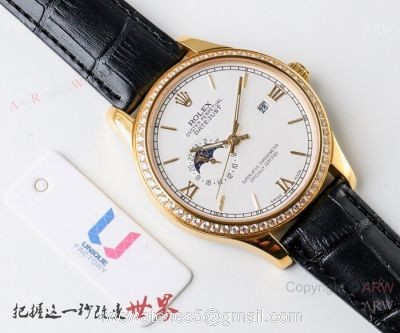 New Copy Rolex Datejust Moonphase Gold Watch  Swiss 8217 Movement