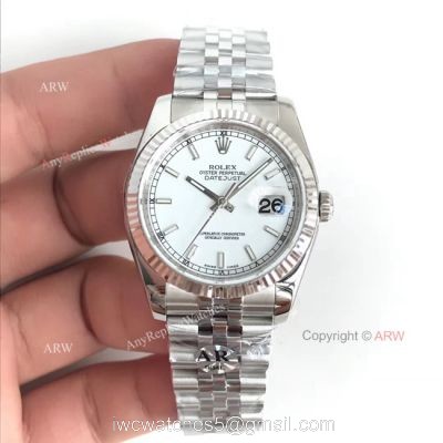 AR V2 Replica Rolex Datejust White Face Jubilee 36mm Watch  Rolex AR Factory