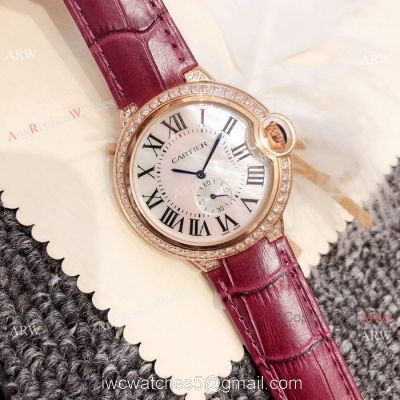 Ballon Bleu De Cartier 36mm watch Diamond Case White MOP Dial