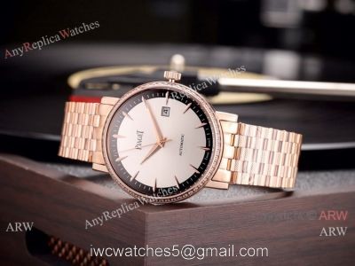 AAA Replica Piaget Altiplano Date Watch  Rose Gold Diamnd bezel
