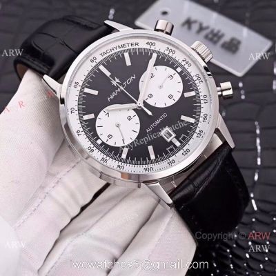 High Quality Copy Hamilton Grand Complications Men Watch SS Black Dial