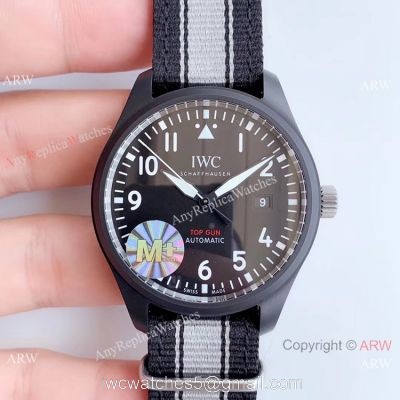 (M+) Swiss Replica IWC Pilots Top Gun Cal.35111 Watch Black PVD Nato Strap
