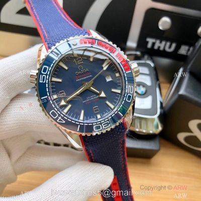 Swiss Copy Omega Seamaster Planet Ocean 8500 Watches SS Blue Gummy Band