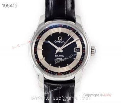VSF Omega De Ville Hour Vision Co-Axial Copy Watch BlackSilver Face